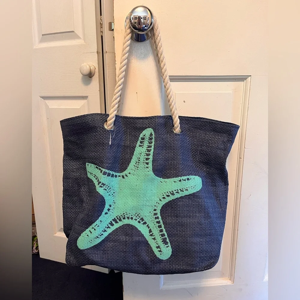 Navy Starfish Tote Bag - Picture 1 of 5